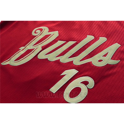 Camiseta Navidad 2015 Chicago Bulls Pau Gasol #16 Rojo